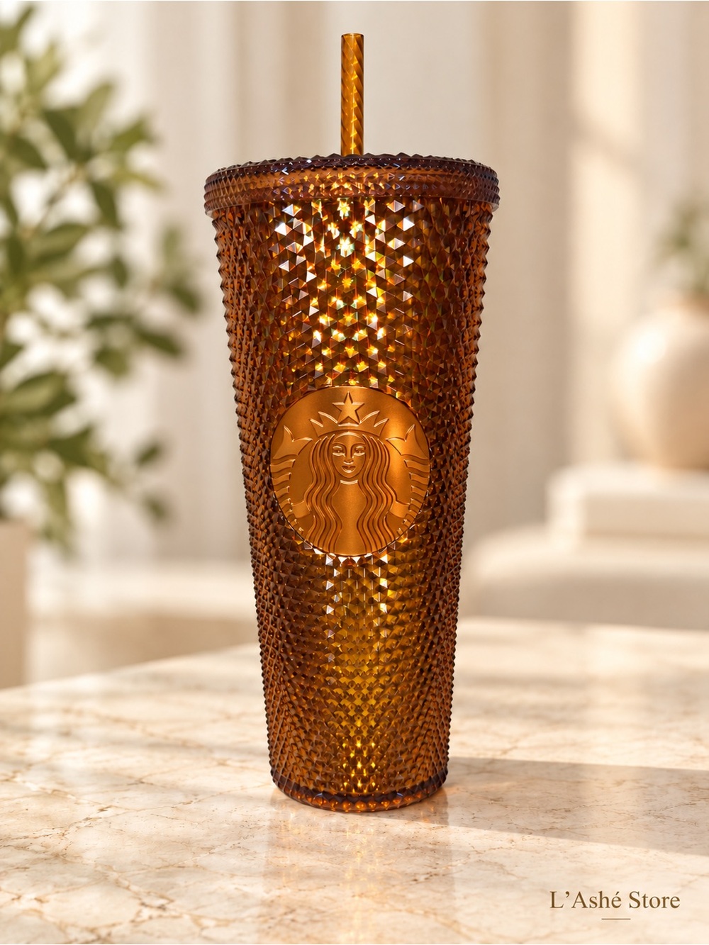 Starbucks Amber Textured Studded Tumbler with Straw